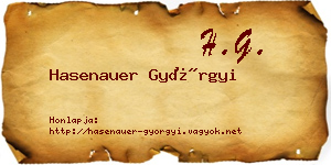 Hasenauer Györgyi névjegykártya